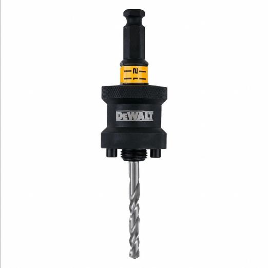 DEWALT DAH9912PBM Hole Saw Arbor, Quick Change, 5/8-18 Thread Size, Hex Arbor Shank, Includes Pilot Bit | CN2RHL DAH9121PBM / 60NN88