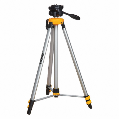 Tripod, Adj, Flat Head, 1/4-20, 1 Sections, Aluminum, 3 ft to 6 ft Length