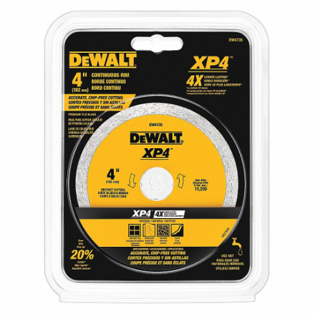 DEWALT DW4735 Porcelain Tile Blade, 4 Inch | CR2ZRP 135D72