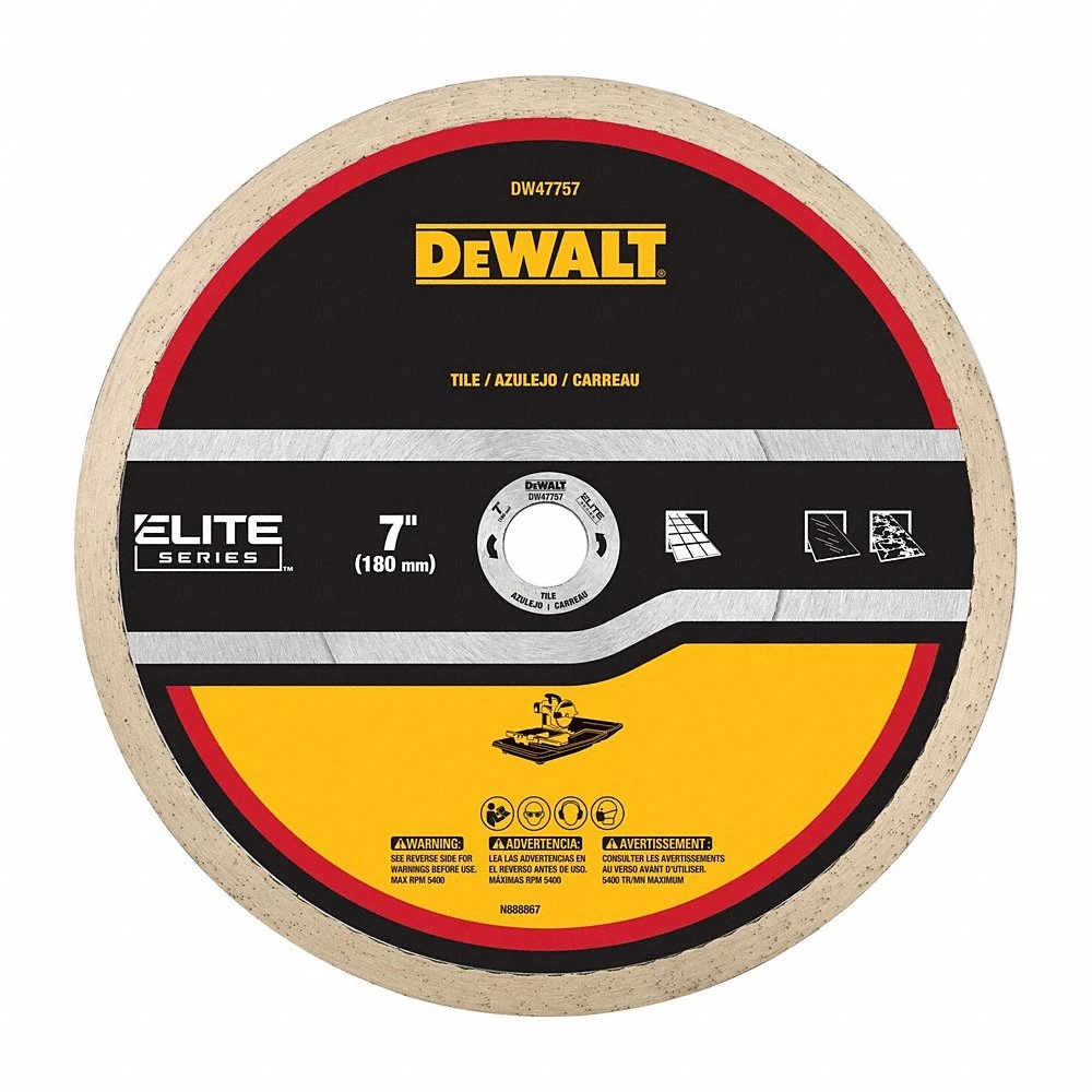 Diamond Saw Blade, Ceramic/Granite/Marble/Porcelain/Stone/Tile, 7 Inch Blade Dia, For Saw