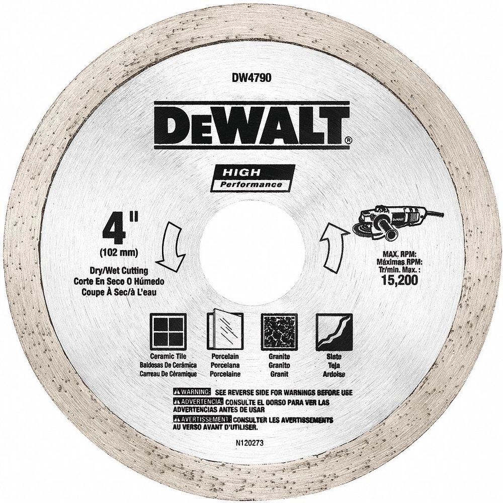 DEWALT DW4790 4 Inch Wet/Dry Diamond Saw Blade, Segmented Rim Type, Application Specialty | CD2HPP 53DR62