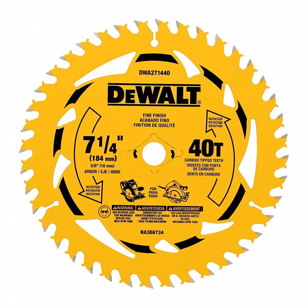 Circular Saw Blade, 7 1/4 Inch Size, 40 Teeth