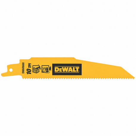 DEWALT DWAR660 Reciprocating Saw Blades, 10 Teeth Per Inch, 6 Inch Blade Length, 31/500 Inch Height | CP2HMU 61KP88