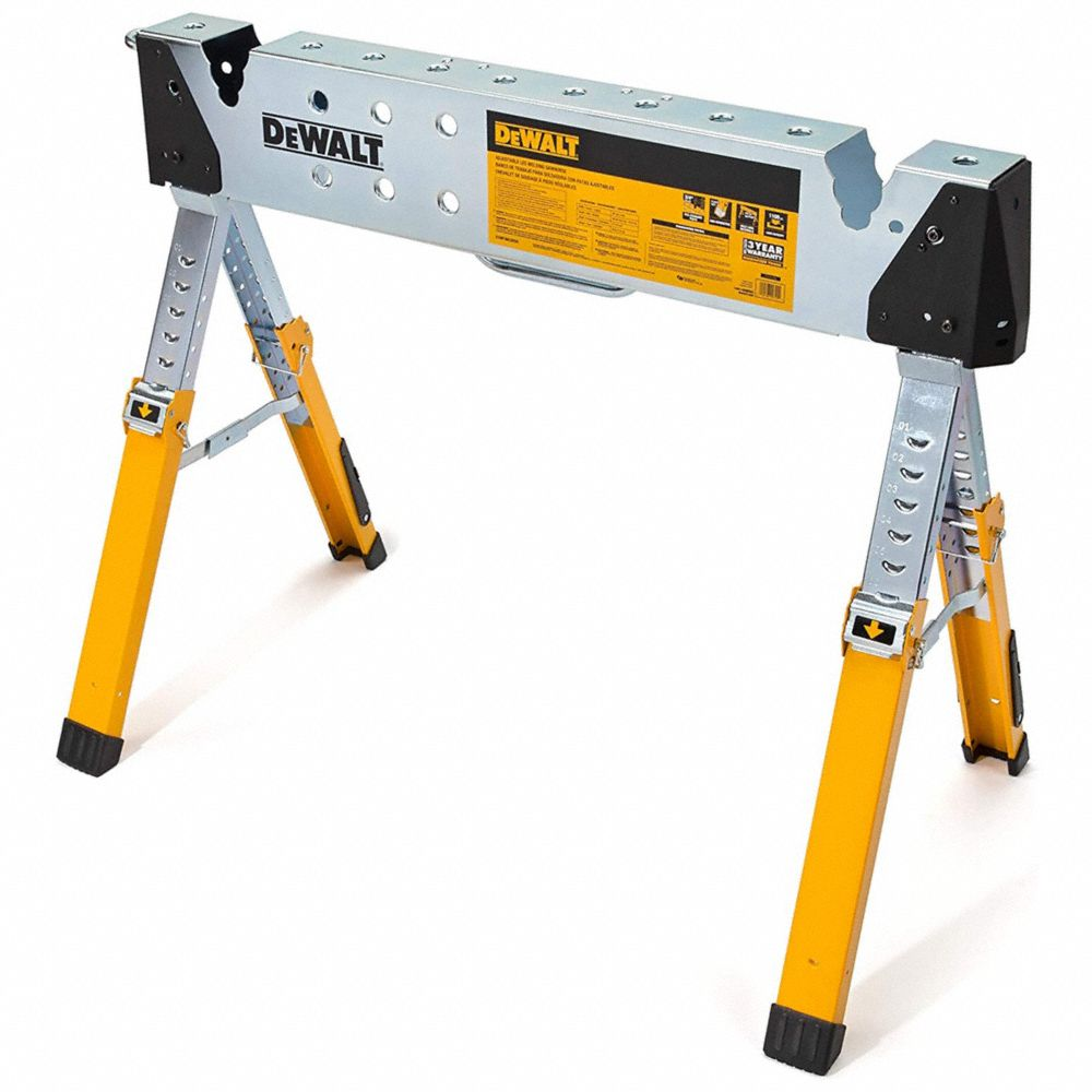 Welding Sawhorse, Adjustable Height, Steel, 17 1/2 Inch Width, 1100 lb Load Capacity