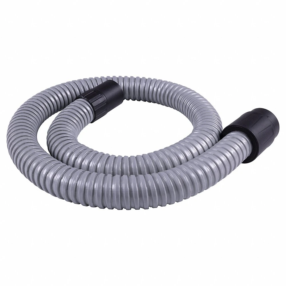 Vacuum Hose, 1 1/4 Inch Hose Dia, 4 ft Hose Length, Metal, Black/Gray