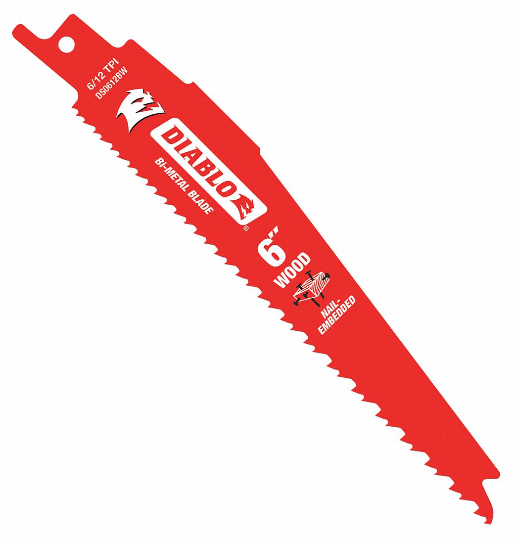 DIABLO DS0612BW5 Reciprocating Saw Blade, 6 Inch Blade Length, 6/12 Tpi | CH6NYK 49XZ78