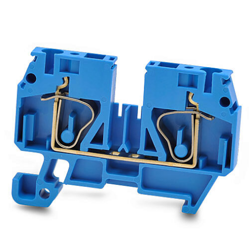 Screwless Single-Level Terminal Block, Blue, 30A, 35mm Din Rail Mount