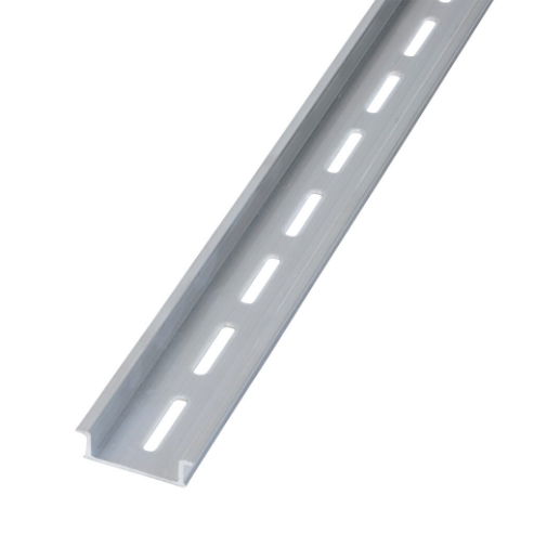 Din Rail, Slotted, 35mm, 10mm Height, 1M Length, Aluminum