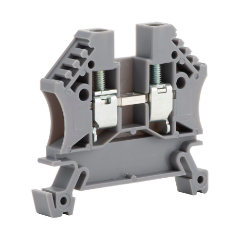 Screw Single-Level Terminal Block, Gray, 30A, 35mm Din Rail Mount