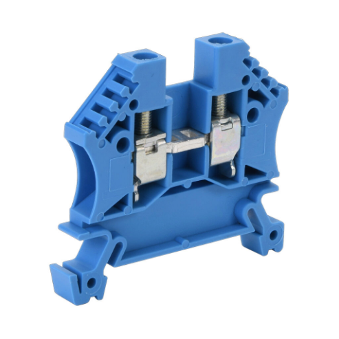 Screw Single-Level Terminal Block, Blue, 30A, 35mm Din Rail Mount