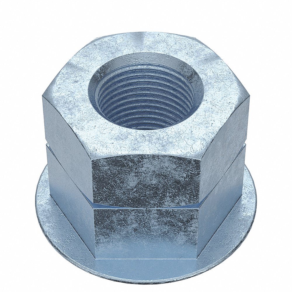 Locknut, 7/8 In - 14 Thread Size, 3 Piece Safety Wheel, 1 1/2 In Hex Wd.