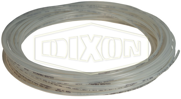 DIXON 1025P0600 Nylon Metric Tubing, Clear, 6mm O.D., 4mm I.D., 1mm Wall | AN8VNX
