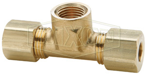 DIXON 177C-0402 Female Branch Tee, 1/8 Inch Pipe Thread, Brass, 1/4 Inch Size | BX6MND