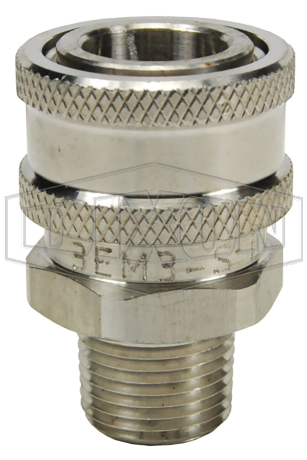 DIXON 1EM1-S Straight Thru Coupler, 1/8 Inch Size, 1/8 Inch MNPTF, Stainless Steel | BX6MVH