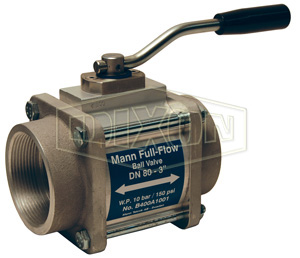 DIXON 1WAYBV300 Ball Valve, One Way, With FNPT Full Flow, 3 Inch Size, FPM Seals, Aluminium | BX6MVU