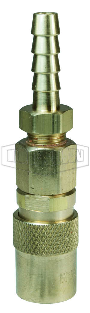 DIXON 2CMS2-B Mold Coupler, 1/4 Inch Size, 1/4 Barb, Valved Brass | BX6NLP