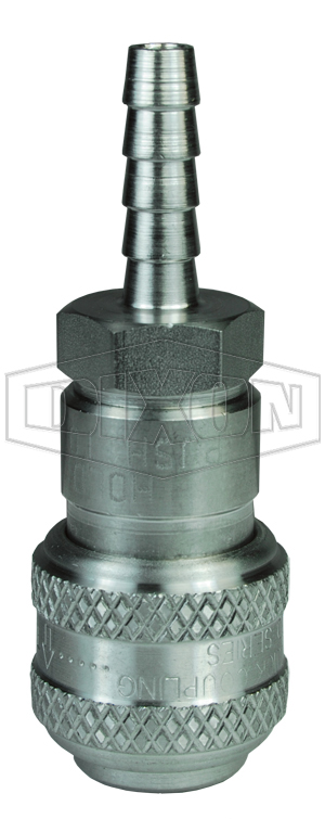 DIXON 2DS3-S Threaded Coupler, 3/8 Inch Barb Size, Stainless Steel | AZ8FQK