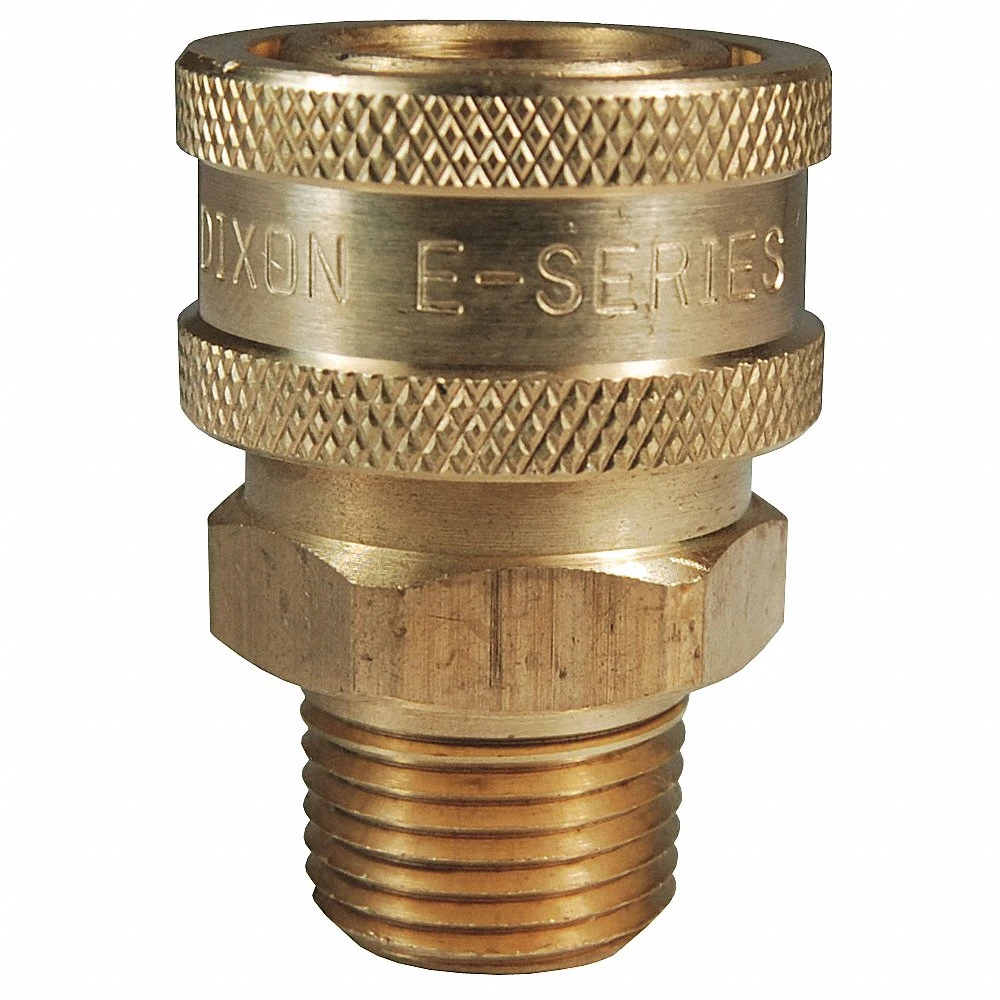DIXON 3EM3-B Straight-Thru Coupler, 3/8 Inch MNPTF, Brass | BX6PNE