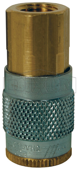 DIXON 2JF1-B Threaded Coupler, 1/4 Inch Size, 1/8 Inch NPTF, Brass | BX6NNZ