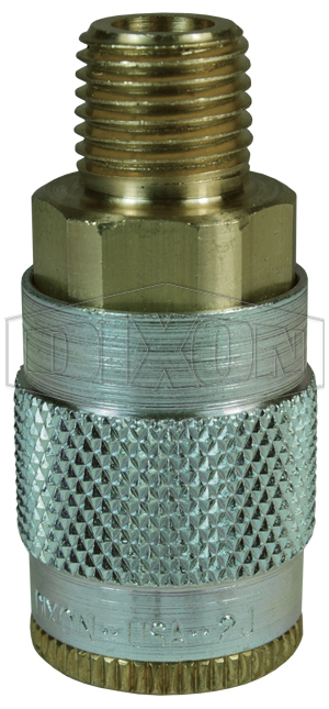 DIXON 2JM1-B Threaded Coupler, 1/4 Inch Size, 1/8 MNPTF, Brass | BX6NPA