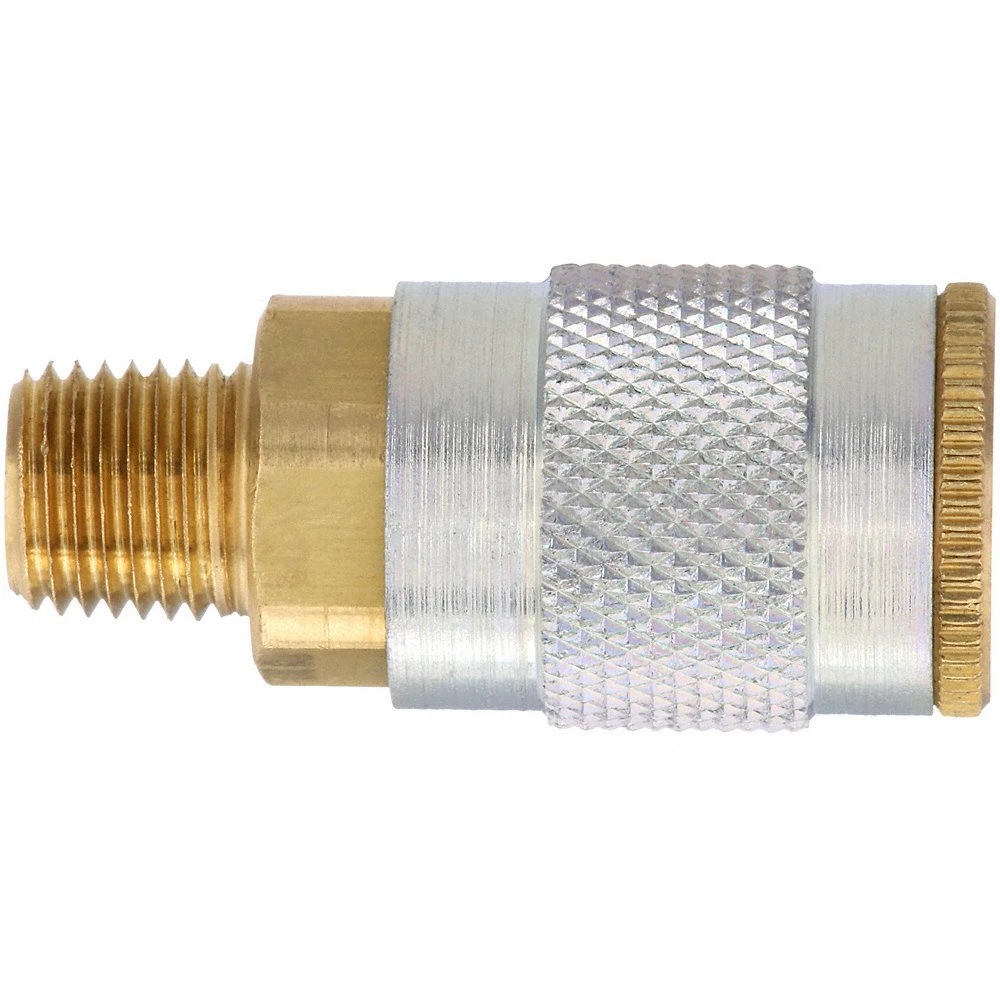 DIXON 2JM2-B Threaded Coupler, 1/4 Inch Size, 1/4 Inch MNPTF, Brass | AE3DBN 5CGX8