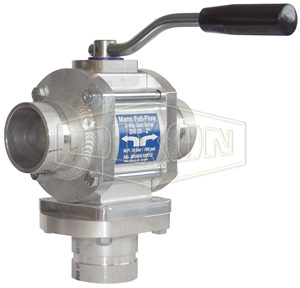 DIXON 2WAYBV200VIC3 Ball Valve, Full Flow, Two Way, 2 Inch Size, Grooved on 3 Ports, FPM Seals | BX6NTY