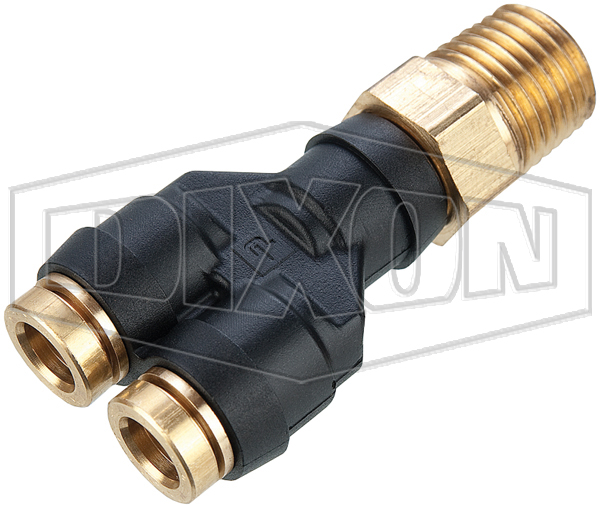 DIXON 31485614DOT DOT Push-In Y Connector, 1/4 Inch Tube x 1/4 Inch MNPT | BX7YUC