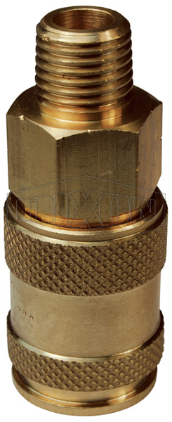 DIXON 3UM3-B Uni-Coupler, 3/8 Inch MNPTF, Brass | BX6PWV