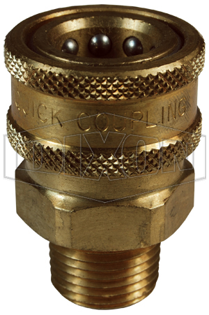 DIXON 3VM3-B-E H-Coupler, Brass, 3/8 Inch MNPT, Unvalved | BX6PXN