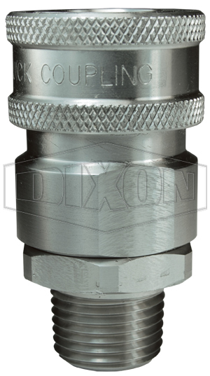 DIXON 6VM6-SS-E 3/4 Inch H-Coupler, 316 Stainless Steel, 3/4 Inch MNPT, Unvalved | BX6TRQ