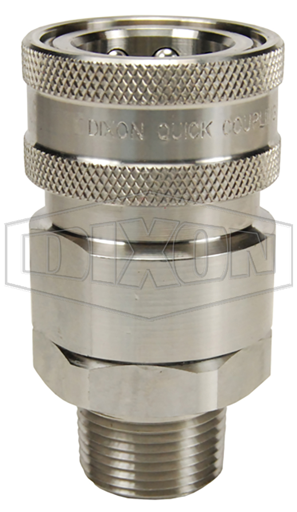 DIXON 3VM3-SS H-Style Coupler, 3/8 Inch Size, 3/8 MNPTF, 316 Stainless Steel | BX6JJC