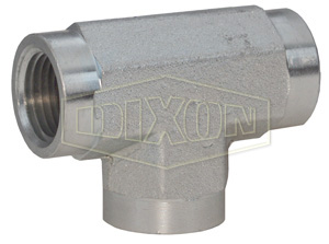 DIXON 5605-4 Pipe Tee, 1/4-18 Inch FNPTF, Zinc Plated Steel | BX6RQG