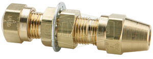 DIXON 62NABH4 Brass DOT Air Brake Bulkhead Union, 1/4 Inch Tube x 7/16 Inch-24 Straight Thread | BX6RZT