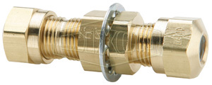 DIXON 62NBH3 Brass DOT Air Brake Bulkhead Union, 3/16 Inch Tube x 5/16 Inch-24 St. Thread | BX6RZW