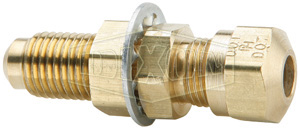 DIXON 62NFBH4 Brass DOT Air Brake Bulkhead Union, 1/4 Inch Tube x 7/16 Inch-24 Straight Thread | BX6TBQ