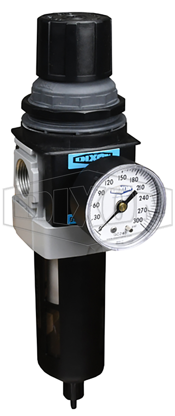 DIXON B28-04AG Standard Filter Regulator, 1/2 Inch Size, Auto Drain, Transparent Bowl And Guard | BX6VLV