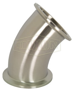 DIXON B2KMP-R100 Clamp Elbow, 45 Deg., 316L Stainless Steel, 1 Inch Tube O.D. | AL8AHW