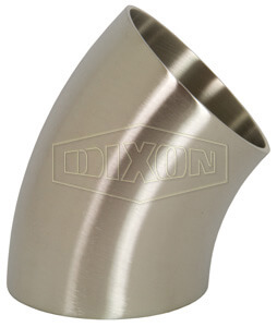 Polished 45 Deg. Weld Elbow, 8 Inch Tube O.D.