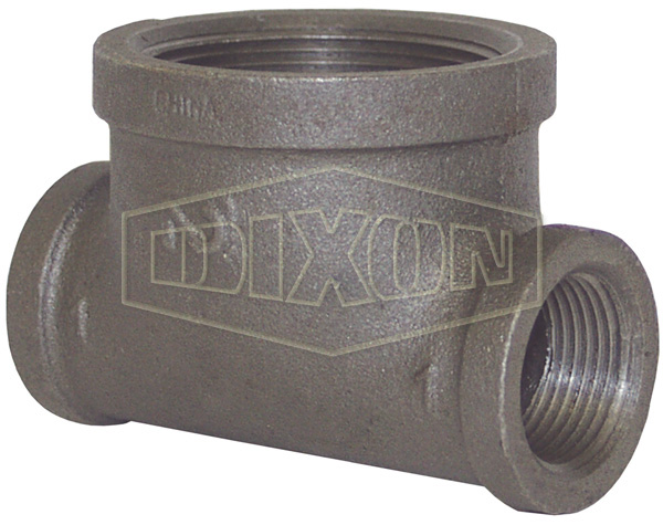 DIXON BHT1575 Npt Threaded Bull Head Tee, 1/2 X 3/4 Thread Size, 150# Iron | BX6YWF