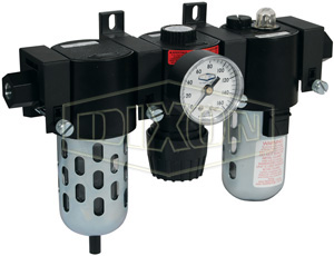 DIXON C16-04M Filter Regulator Lubricator Combo, Transparent Bowl, Guard, 1/2 Inch Size | AN2WLZ