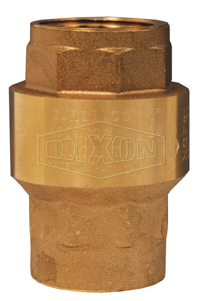 DIXON CV075 Spring Loaded Check Valve, Brass, 3/4 Inch FNPT | AL8DXA