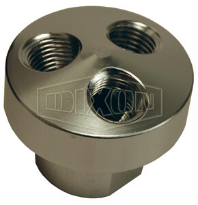 DIXON D3406 3 In 1 Manifold, 3/8 Inch NPT Inlet, Aluminium, 1/4 Inch NPT Outlet | AL8UVN