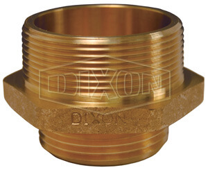 DIXON DMH2015 Double Male Hex Nipple, NPT x NPSH Thread, 2 x 1-1/2 Inch Thread, Cast Brass | AM4TYH