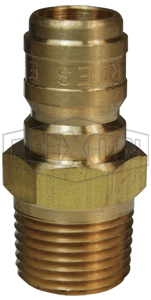 DIXON E4M4-B Straight Through Interchange Plug, M-NPTF Thread, 1/2 Inch Thread, Brass | BX6GZQ