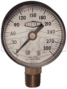 DIXON GL370 Standard Dry Gauge, 2-1/2 Inch Face, 1/4 Inch Lower Mount, 0-3000 PSI | AM7JUH