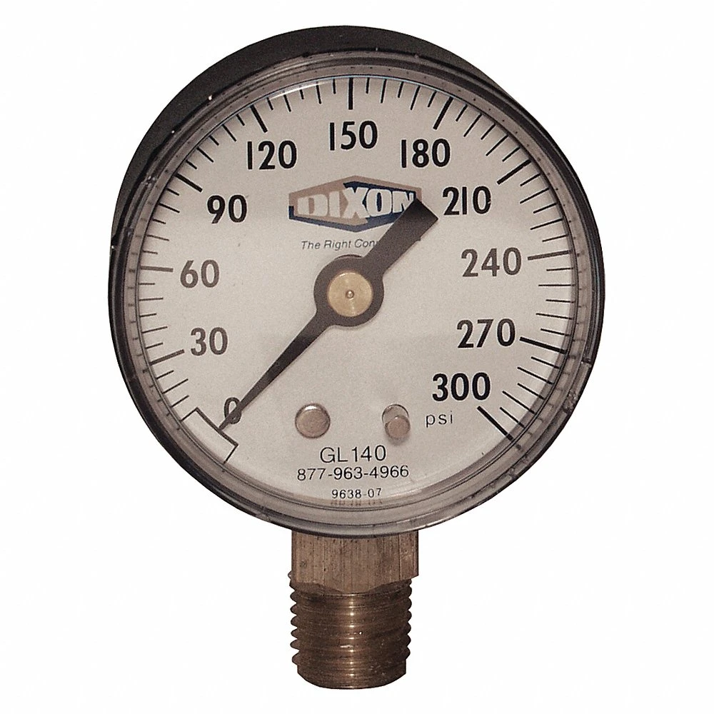 DIXON GL130 Standard Dry Gauge, 2 Inch Face, 1/4 Inch Lower Mount, 0-160 PSI | AL2CNL