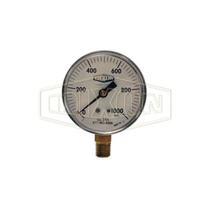 DIXON GL300 Standard Dry Gauge, 2-1/2 Inch Face, 1/4 Inch Lower Mount, 0-15 PSI | AL4NXZ