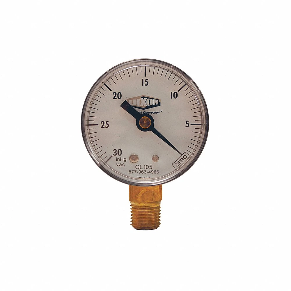 DIXON GL305 Vacuum Gauge, 2-1/2 Inch Face 1/4 Inch Lower Mount | AL2PQA