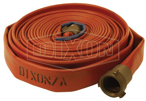 DIXON H515R100RAS Nitrile Covered Fire Hose, Light Duty, 1-13/16 Inch Bowl Size, 1-1/2 Inch Hose | BX7HKH