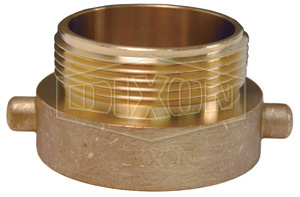 DIXON HA15S15F Hydrant Adapter Pin Lug Brass, 1-1/2 Inch Thread, 1-1/2 Inch Thread | AM8KXT